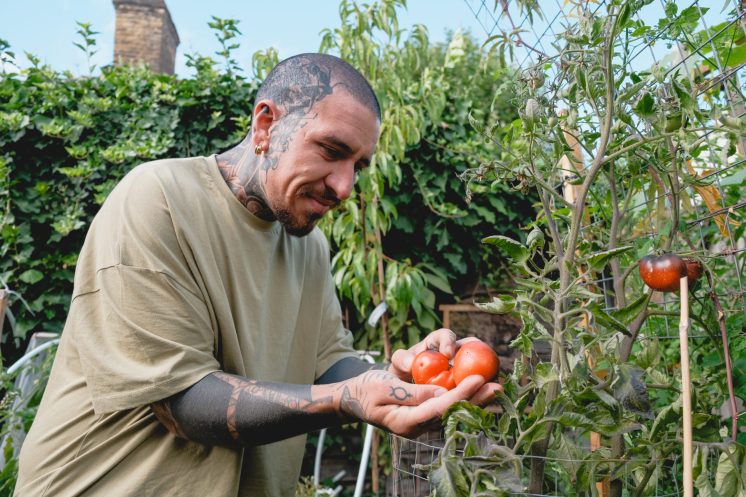 Alessandro Vitale in his Urban Garden.